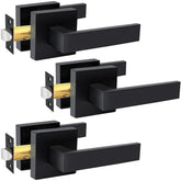 KAMOTA Passage door levers 3-pack in matte black, durable and easy to operate.