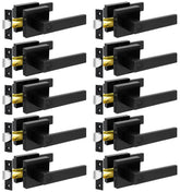 KAMOTA privacy door lever in matte black, front view, shows modern durability