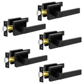 KAMOTA privacy door levers in matte black, five-pack for interior doors