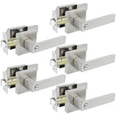 KAMOTA privacy door levers in satin nickel for secure interior access