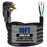 Kanayu 10 ft 6 AWG welder cord with rugged insulation for reliable welding power.