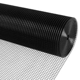 Kaners black vinyl coated hardware cloth with half-inch mesh in a 48x100 ft roll for fencing.