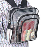 KANGLIFEN ESD clear backpack front view showing transparent design for rapid content checks.