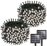 KAQ Upgrade 2Pack 200LED solar panel powered string lights for eco-friendly outdoor lighting
