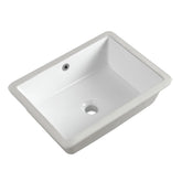 KARAMAG 18-inch undermount rectangular sink creates a seamless bathroom counter.