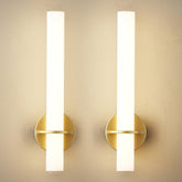 KARTOOSH gold battery-operated sconce front view for cordless living room lighting