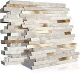 KASARO marble tile self-adhesive beige with vintage stripes for easy-clean backsplashes.