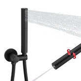 KATAIS black shower wand with 7-inch head for wide, efficient rinsing.