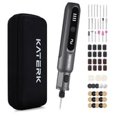Katerk Mini Rotary Tool shows precise speed control for sanding and carving tasks.