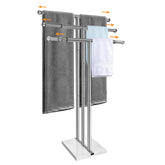 Kayfia 40-inch standing towel rack with weighted marble base for stability.