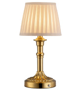 KDG cordless portable table lamp with bronze base for clutter-free placement.