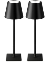 KDG cordless table lamp in black, 2-pack, ideal for clutter-free placement.