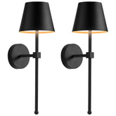 KDG cordless wall sconce set 2 with sleek black finish for versatile lighting.