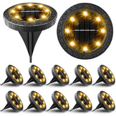 KDORRKU solar disk light brightens the pathway for safer night strolls.