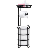 KeFanta toilet paper holder stand with shelf offers organized storage for essentials.