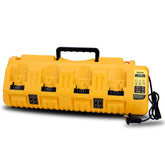 Kekepowtobat DCB104 front view shows four-port quick-charging for Dewalt batteries