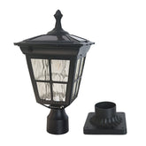 Kemeco ST4311AQ solar post light on a black pole provides warm garden illumination