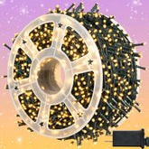 kemooie 500 LED Christmas lights illuminate large outdoor spaces with a warm white glow