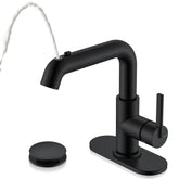 KENES bathroom faucet with pull-down sprayer showing versatile spray modes for tasks