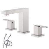 KENES KE-9050 front view in brushed nickel showing a timeless widespread faucet finish.