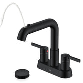 KENES matte black centerset faucet pull-down sprayer with versatile daily use