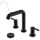 KENES matte black pull-out faucet with 8-inch spread for easy daily use.