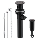 KENES oil rubbed bronze bathroom sink drain with lift rod for quick drainage.