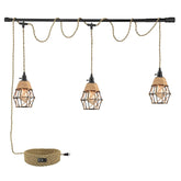 KENMI 3-light hanging light assembly showing vintage pendant design for cozy living spaces