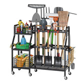 Keomaisyto garden tool organizer with six wheels enables smooth, stable movement