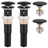 KES all-metal sink drain with overflow in matte black finish for durability