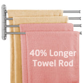 KES extra-long swivel towel bar wall mount with ample towel storage