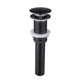 KES S2008D-BK vessel sink drain with matte black, rustproof durability.