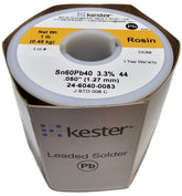 Kester solder roll featuring 66-core and 0.050 inch diameter for precise joints