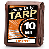 Keten tarp heavy-duty waterproof 10x12ft protects outdoor gear from rain and sun.