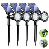 KEV 800-lumen solar spot light brightens driveway with wide coverage.