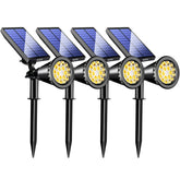 KEV 800-lumen solar spot light front yard for bright outdoor lighting.