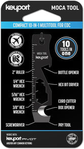Keyport MOCA bottle opener on a keychain for quick refreshments.