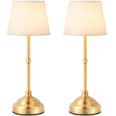 keysays cordless table lamp with brushed gold shade for bedside convenience