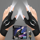 KEZKALS LED gloves on hand illuminate a dark workspace for DIY tasks