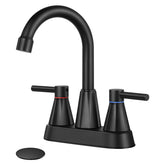 KHQF 4in matte black bathroom faucet adds modern style and reliable performance
