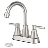 KHQF 4-inch bathroom faucet with two handles offering precise temperature control and compact footprint.