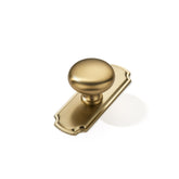 Khtumeware backplate closeup shows sturdy zinc alloy construction for lasting cabinet hardware.