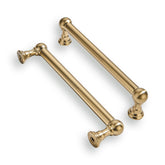 khtumeware brushed brass cabinet pull closeup highlights durable zinc alloy finish
