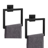 Kiakuoow matte black towel ring set for a modern bathroom