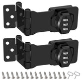 KIBBEH 2-pack password rotary hasp locks in black for cabinets and doors, keyless security.