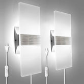 KICAAO wall sconce set 2 with plug-in cord for easy bedside lighting