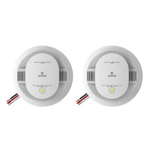 Kidde 2-pack hardwired detector front view with status LEDs for protection