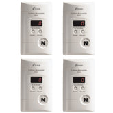 Kidde CO detector plugged into wall outlet with a clear digital display for real-time readings.
