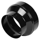 Kikerike duct reducer 8-to-6 inch front view in gloss black for seamless duct connections.