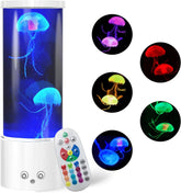 KIKILIVE Jellyfish Lamp front view with calming bedroom ambience.